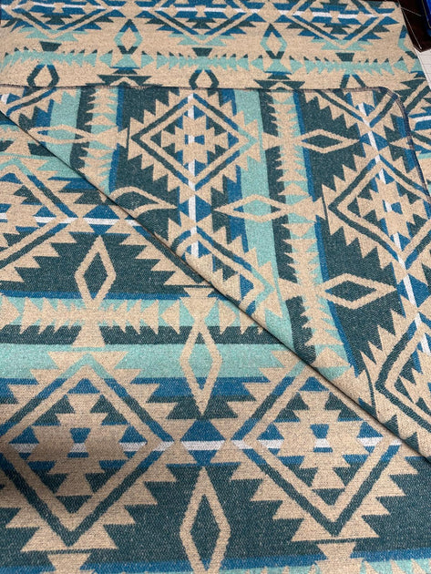 BEIGE AZTEC PATTERN WOOL BLANKET . – Western Sunflower